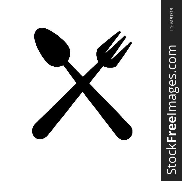Sign of cutlery isolated on the white background
