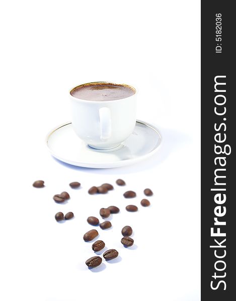 Cup of coffee on a white background isolated. Cup of coffee on a white background isolated