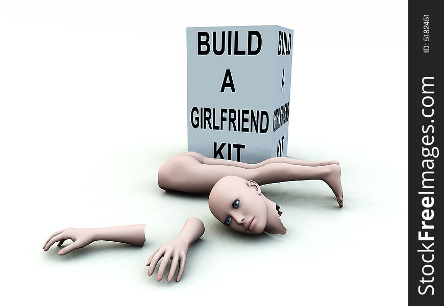 A conceptual and abstract image of a girlfriend building kit. A conceptual and abstract image of a girlfriend building kit.