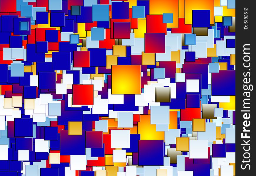 A abstract background image made up of colourful squares. It would make an odd texture. A abstract background image made up of colourful squares. It would make an odd texture.