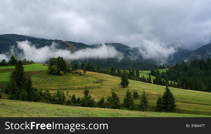 Typical landscape in Carpathian mountains, Ukraine