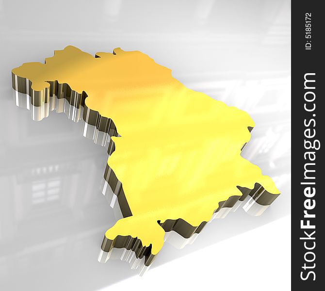 3d made flag map of bavaria. 3d made flag map of bavaria