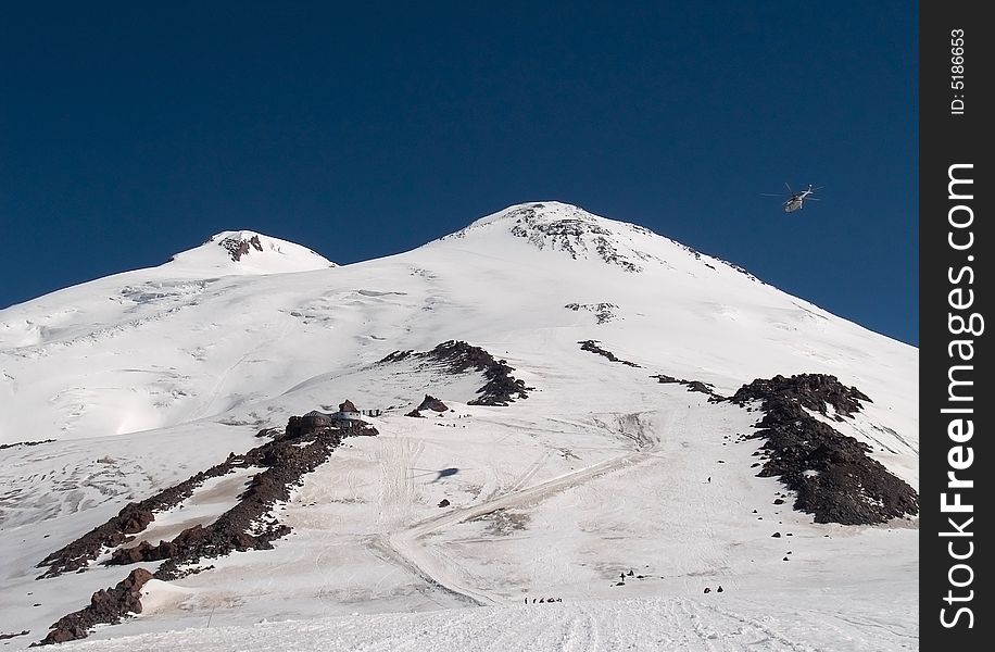 Kazkaz, photography western and eastern peaks of Mount Elbrus