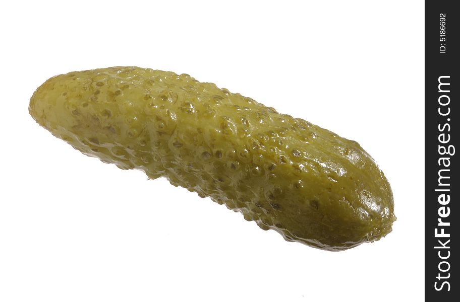 Green small cucumber isolated over white