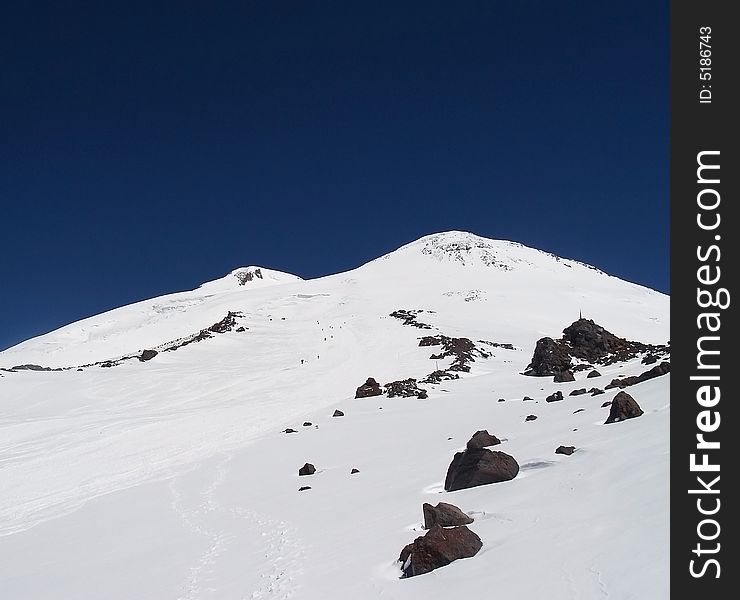 Kazkaz, photography western and eastern peaks of Mount Elbrus