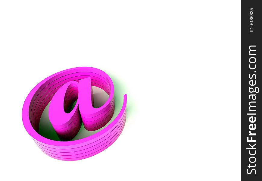 3d pink email sign