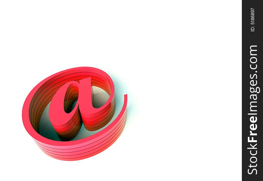 3d red email sign