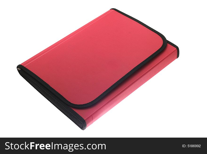 Plastic folder for documents on a white background