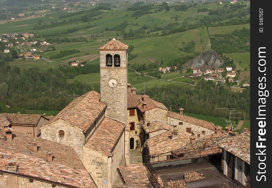 View of Vigoleno an Italian Medieval village