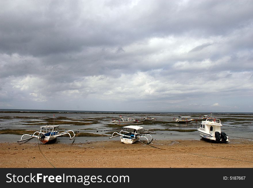 Traditional ship on the beach