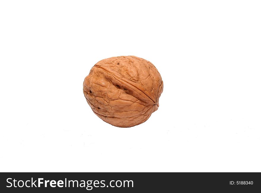 A walnut isolated on white