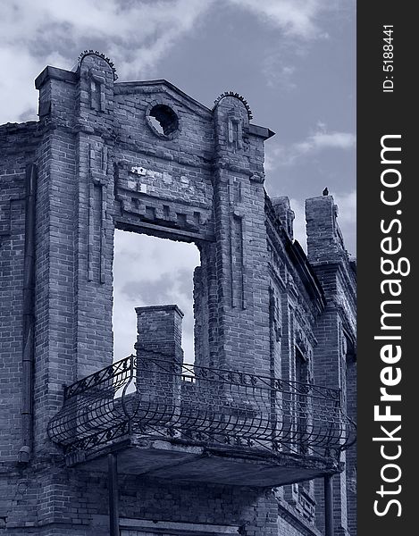 Old brick house against the sky. Old brick house against the sky