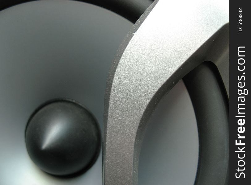 Closeup of a stereo speaker