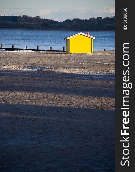 Yellow beach hut