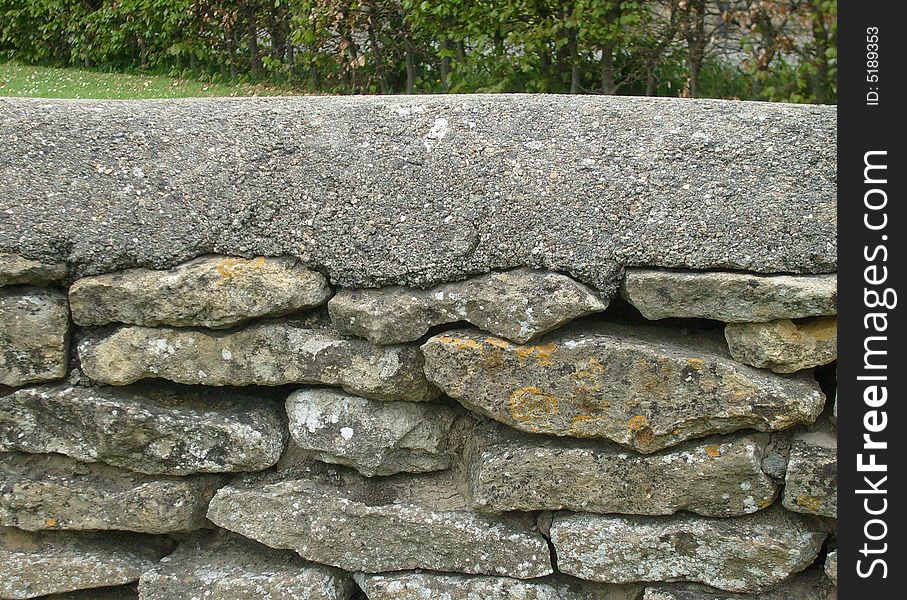 English dry stone walling in rural countryside.