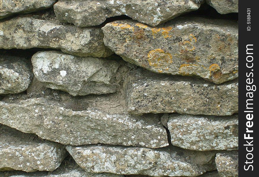 English dry stone walling in rural countryside.