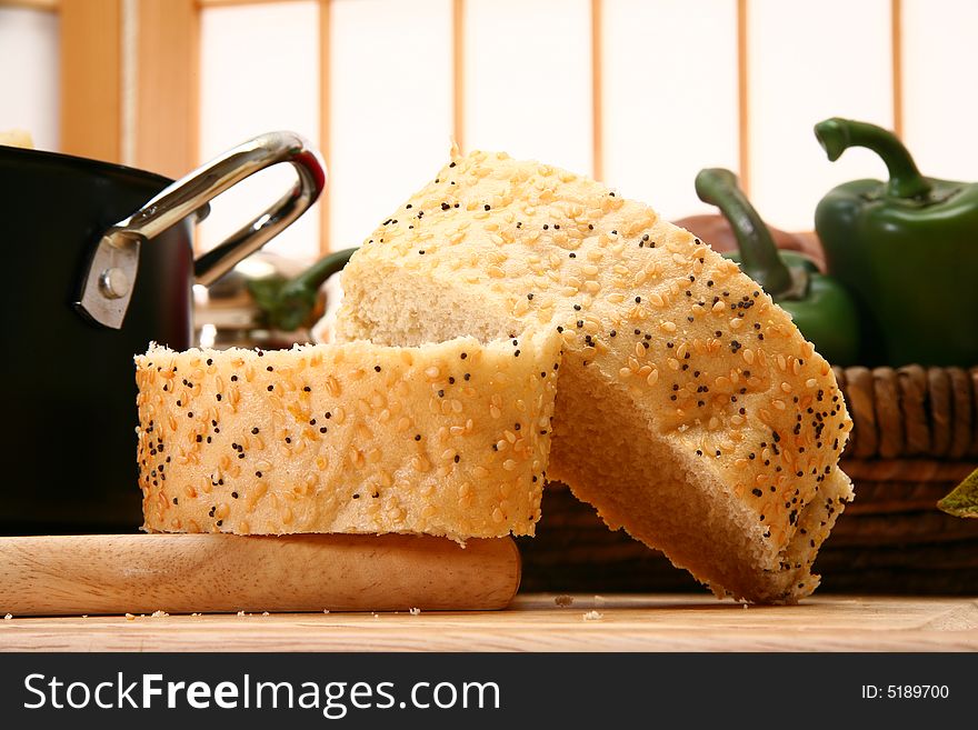 French Bread with Sesame and Poppy