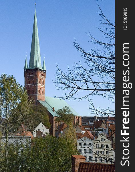 Church tower of st. petri in luebeck, germany