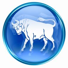 Taurus Zodiac Button Icon Royalty Free Stock Images