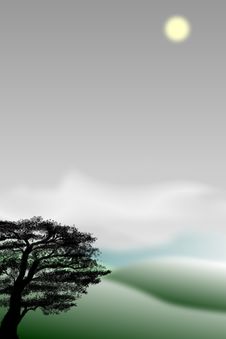 Foggy Surrealistic Tuscany Zen Royalty Free Stock Images Foggy Surrealistic Tuscany Zen Royalty Free Stock Images