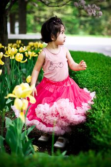 Girl In Flower Garden Royalty Free Stock Photos Girl In Flower Garden Royalty Free Stock Photos