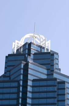 Top Of Blue Office Tower Stock Photo Top Of Blue Office Tower Stock Photo
