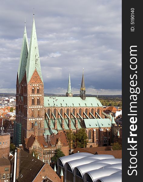 Church towers of st. marien in luebeck, germany