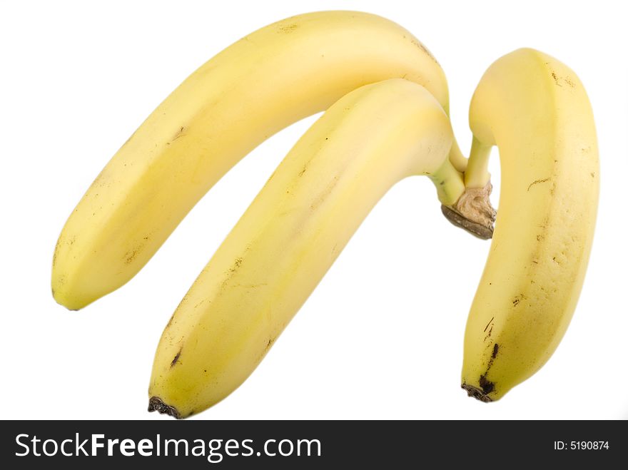 Three banana isolated on the white background. Three banana isolated on the white background.
