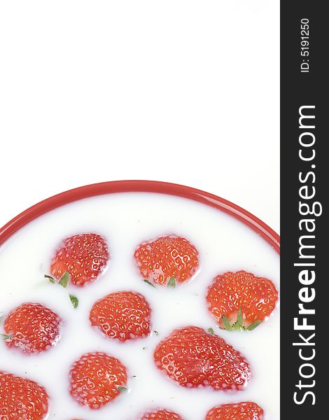 Strawberry and milk (healthy lifestyle background)