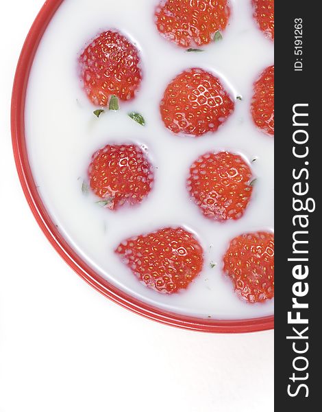 Strawberry and milk (healthy lifestyle background)