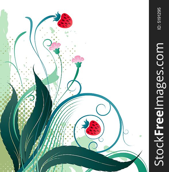 Illustration drawing of floral background