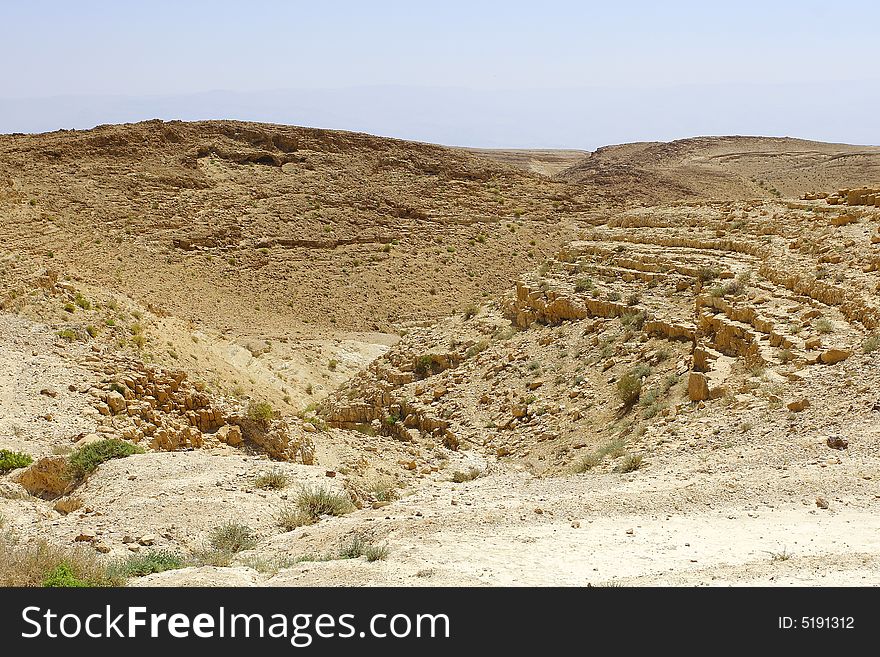 Israel. Variety of colors of Judean desert.