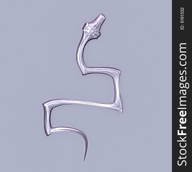 3-d model of a glass figure of the snake. 3-d model of a glass figure of the snake