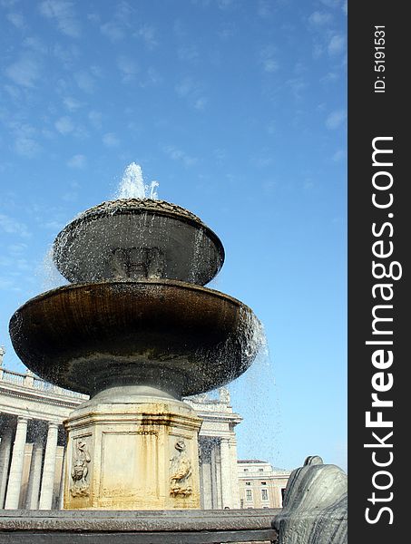 One fountain from the St. Peter's Basilica square