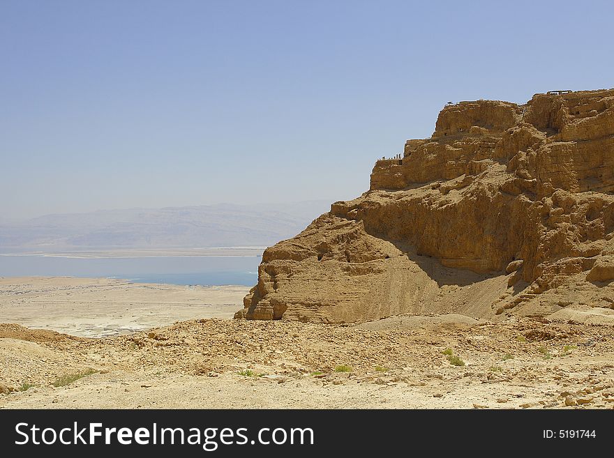 Israel. Fortress Masada located between Judean desert and the Dead sea. Israel. Fortress Masada located between Judean desert and the Dead sea.