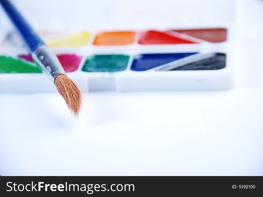 Colors paints art at white clean background