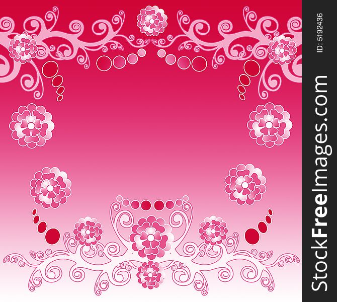 Solid pink and white flower frame / background. Solid pink and white flower frame / background