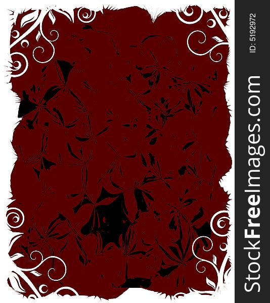Abstract art floral background - vector