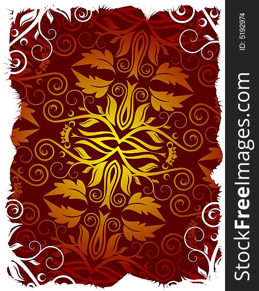 Brown, yellow and white floral background