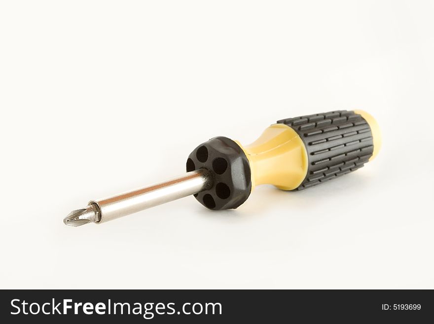 An isolated screwdriver over white background