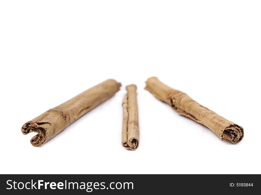 Cinnamon sticks isolated on white background