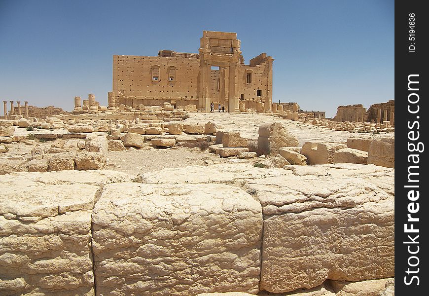 Ancient ruins in desert, Syria. Ancient ruins in desert, Syria