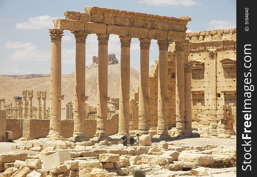 Ancient ruins in desert, Syria. Ancient ruins in desert, Syria