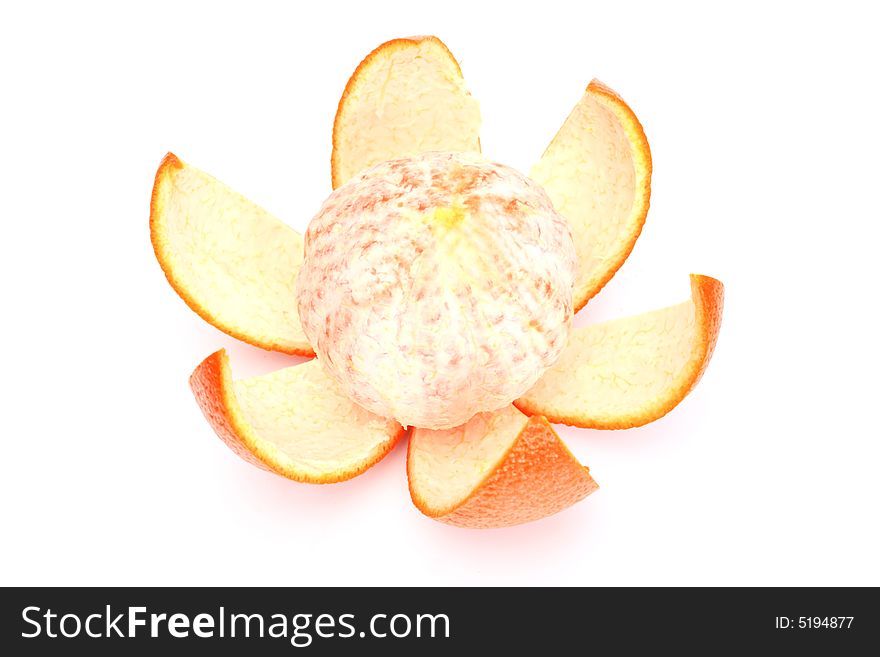 Fresh orange cleared of a peel