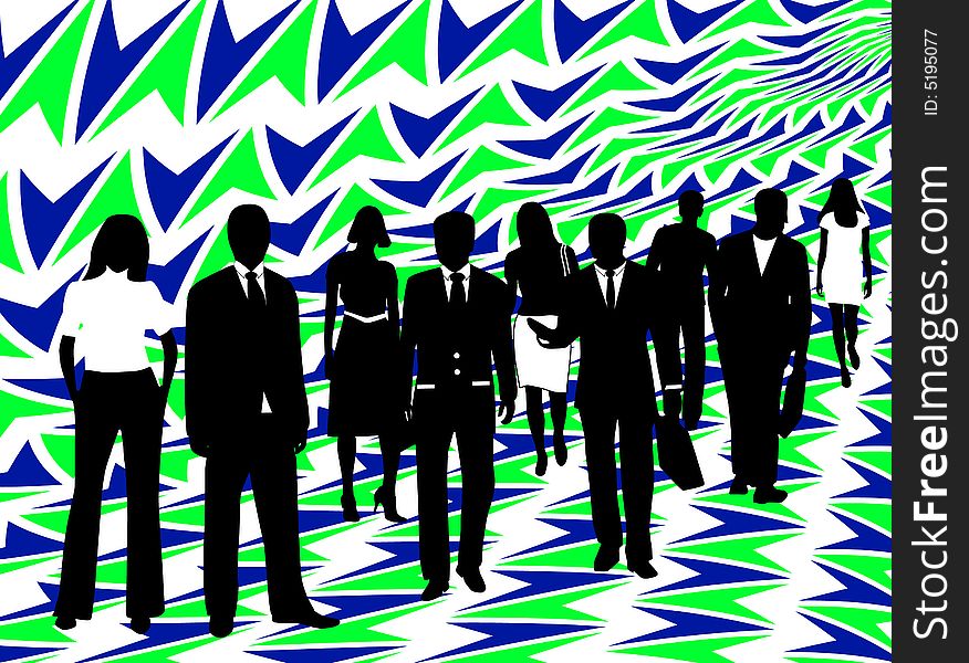 Business people and color abstract