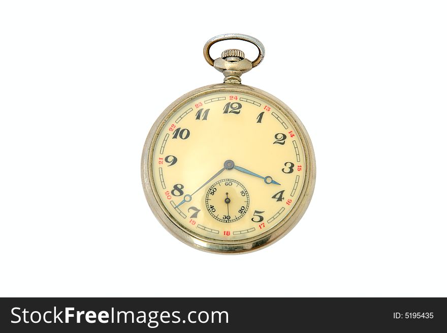 Old  russian pocket watch on overwhite background. Old  russian pocket watch on overwhite background.