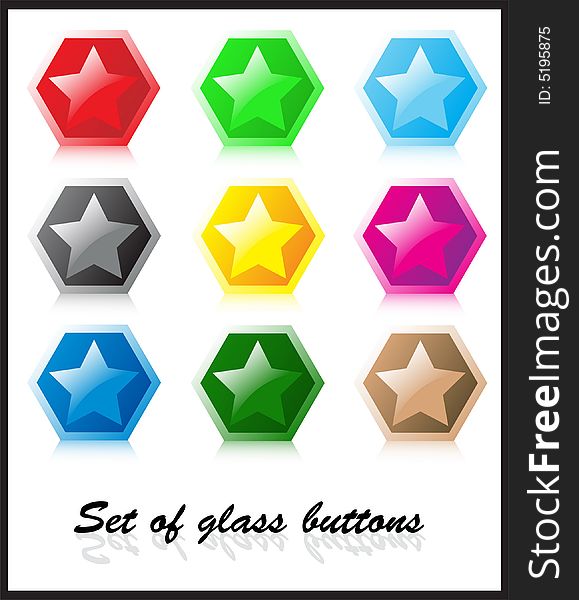 Set Of Glass Buttons