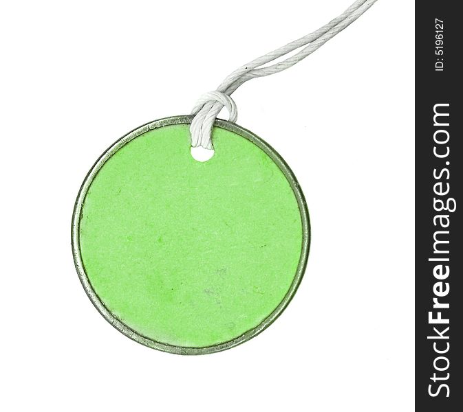 Blank Round Tag On White Background