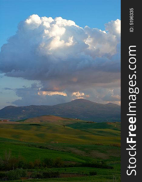 Evening Clouds Over Tuscany Mountain