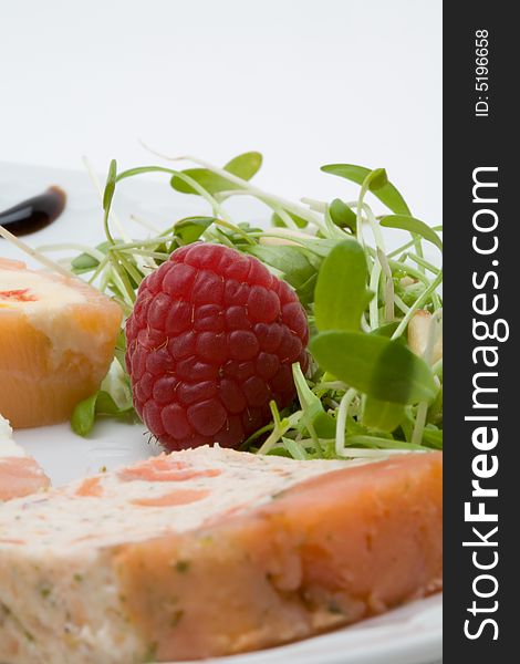 Decorated salmon cream appetizer